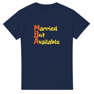 Married But Available — navy unisex t-shirt
