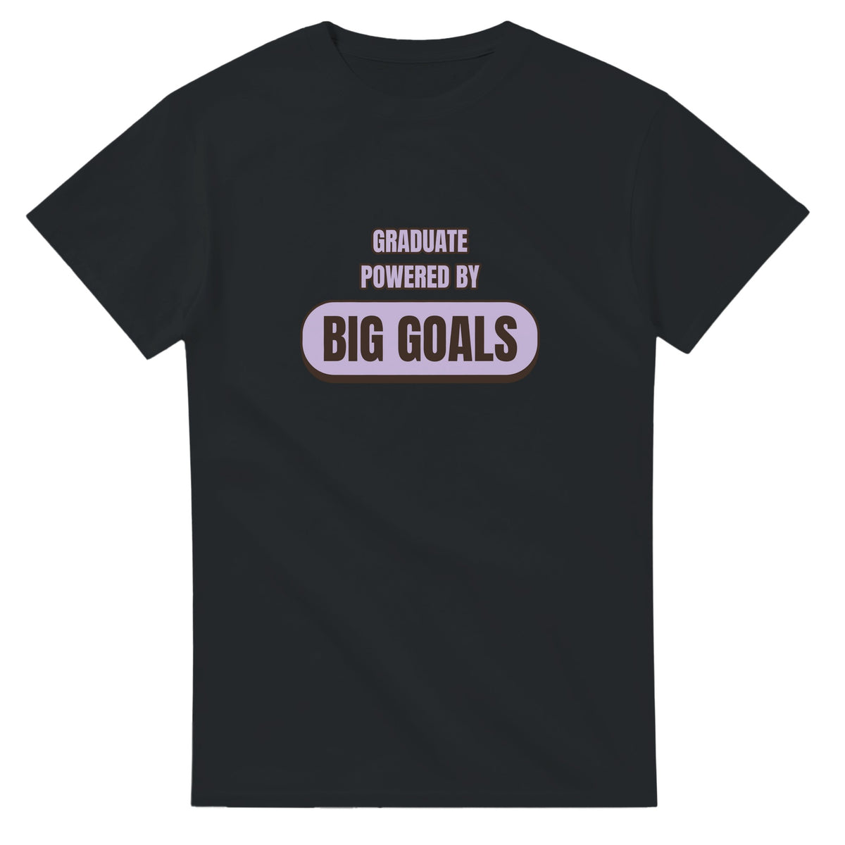 Graduate Powered By Big Goals — black unisex t-shirt