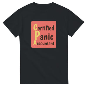 Certified Panic Accountant — black unisex t-shirt