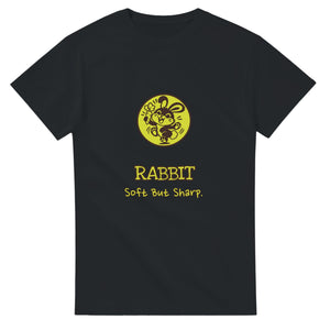 Rabbit • Soft But Sharp — black unisex t-shirt