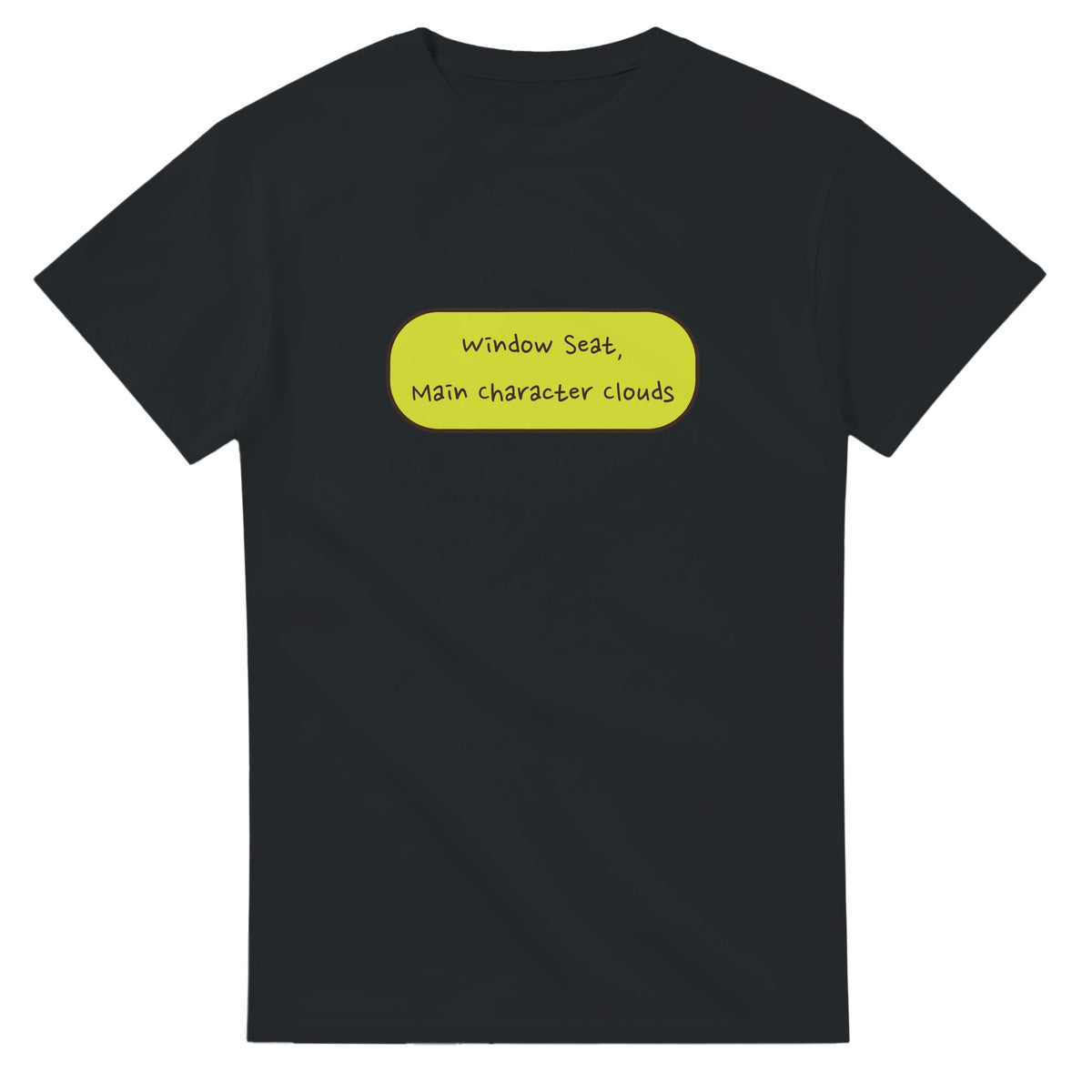 Window Seat, Main Character Clouds — black unisex t-shirt
