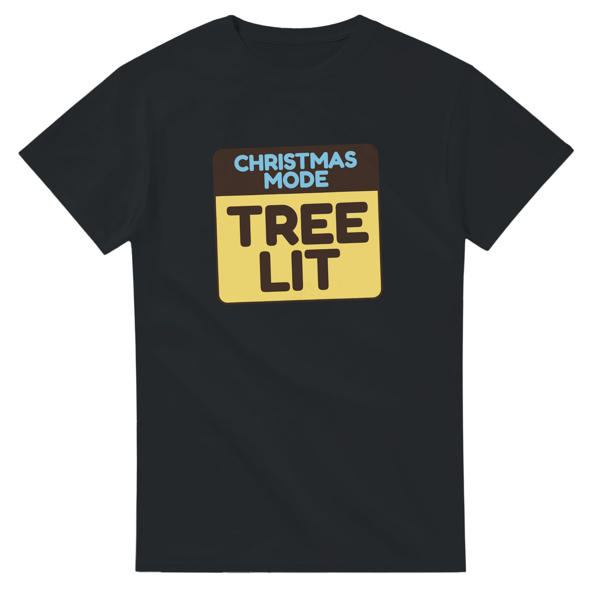 Christmas Mode: Tree Lit — black unisex t-shirt
