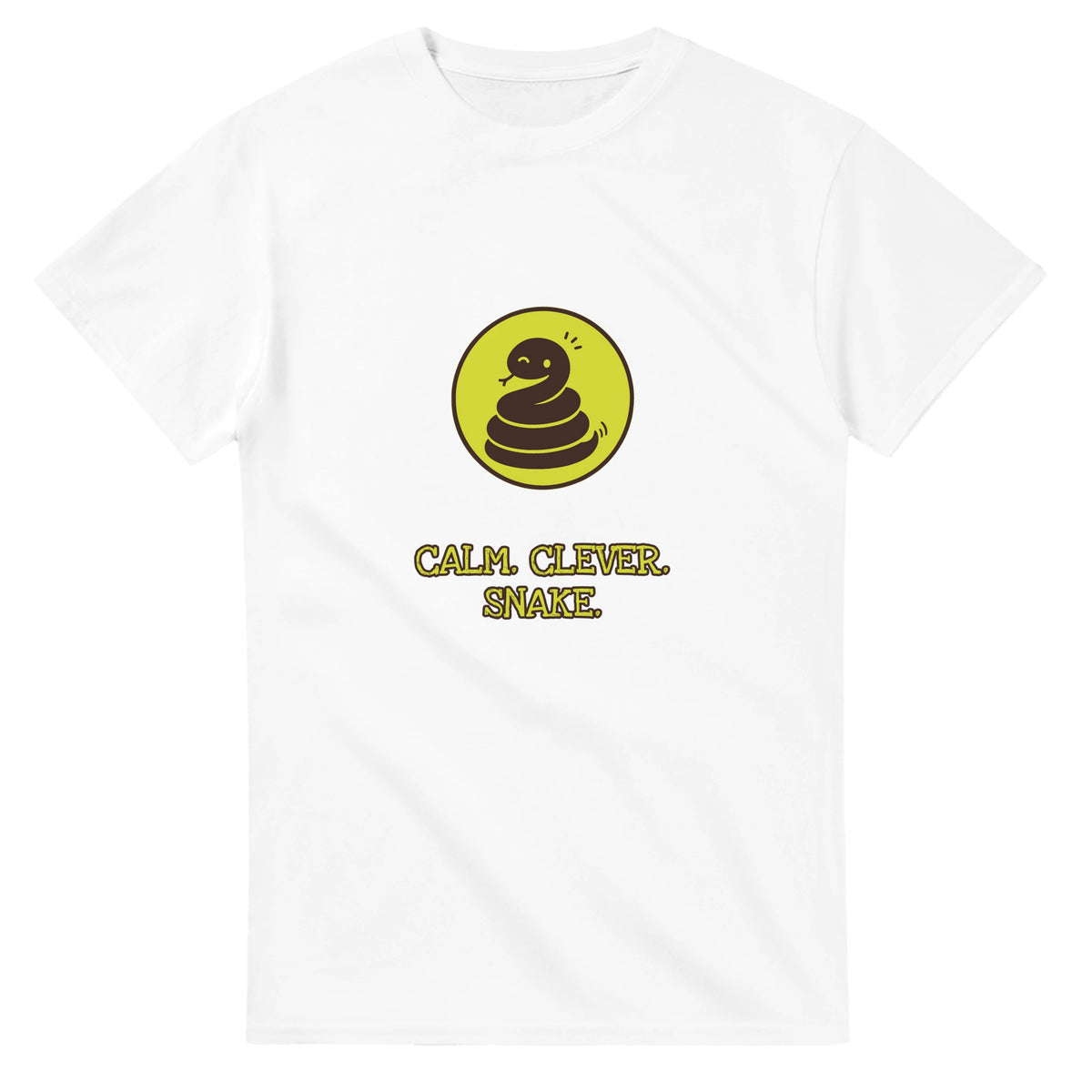 Calm. Clever. Snake — white unisex t-shirt