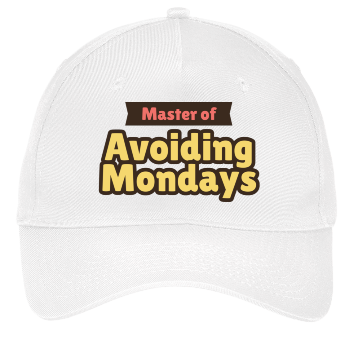 white adjustable cotton twill cap