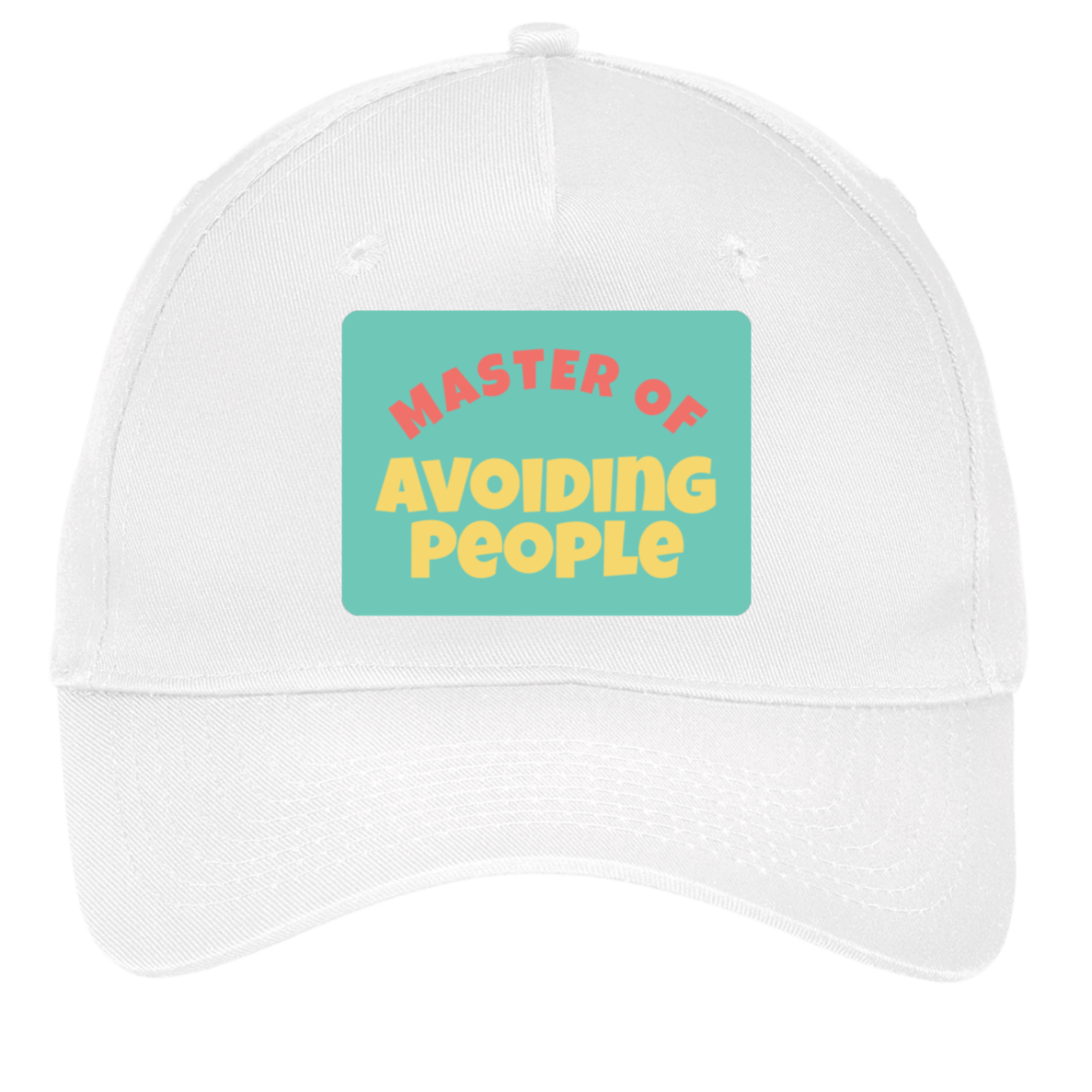 white adjustable cotton twill cap
