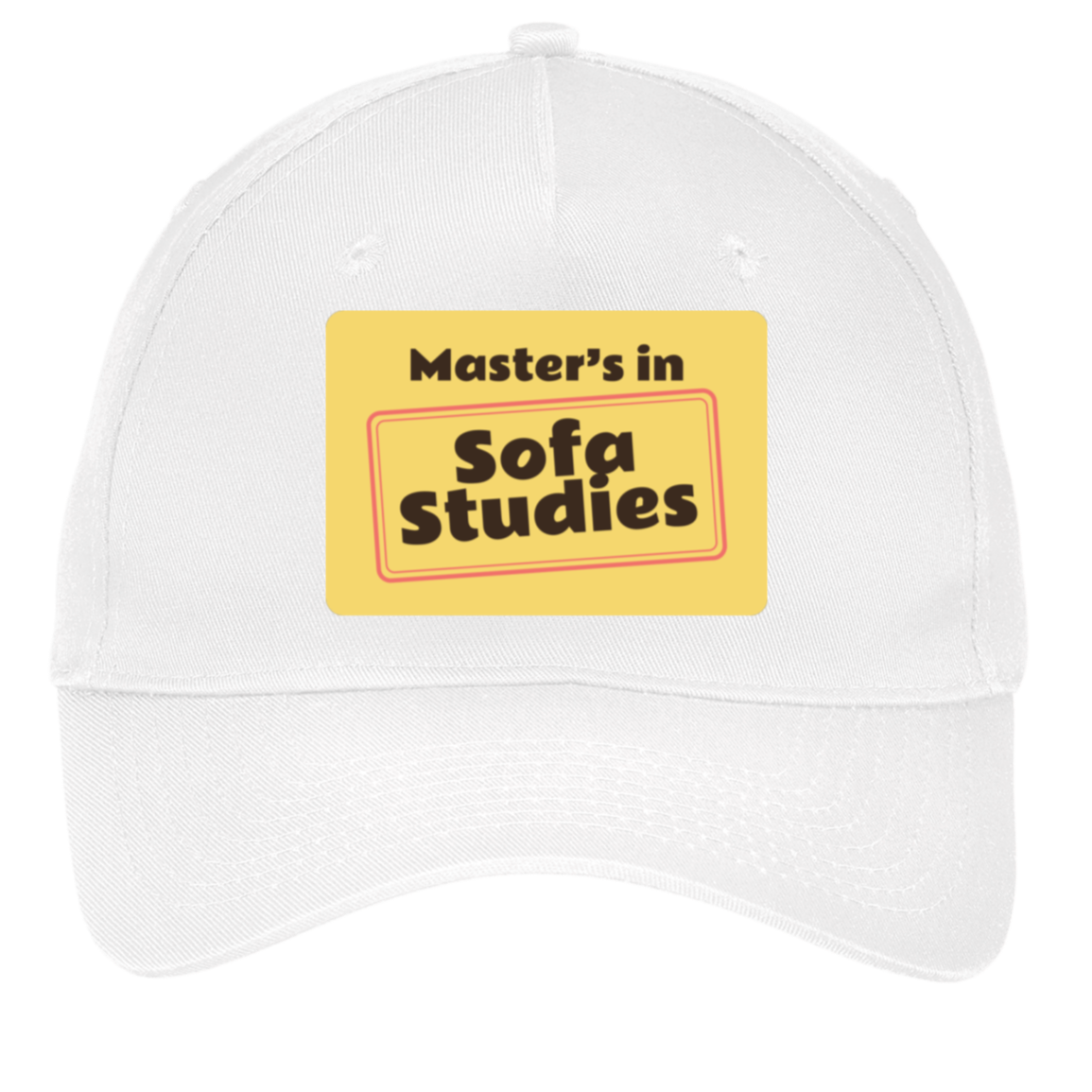 white adjustable cotton twill cap