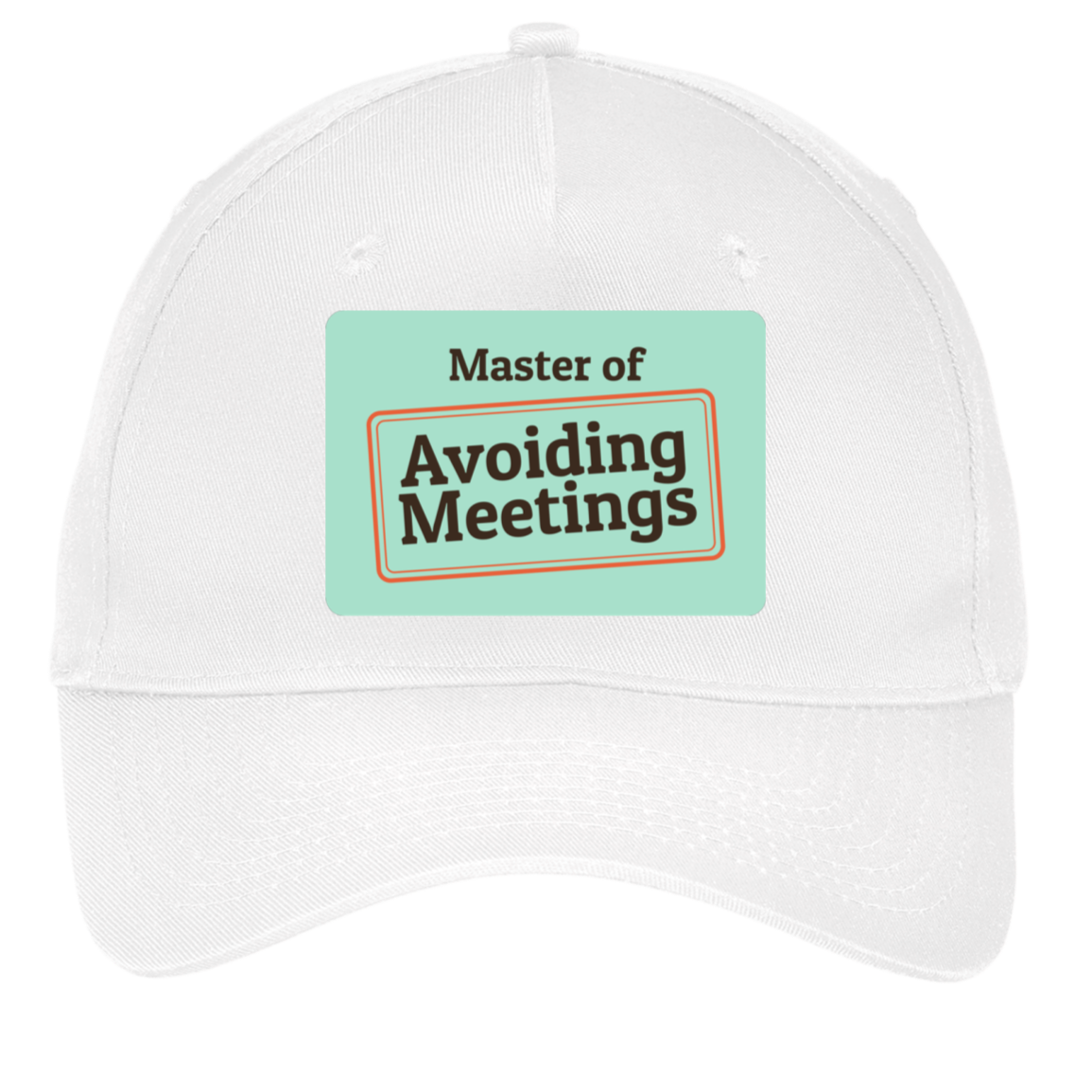 white adjustable cotton twill cap