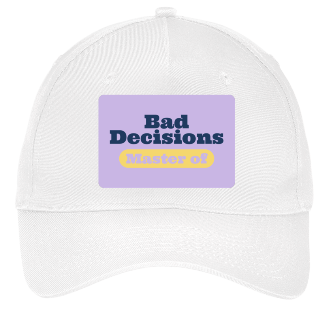 white adjustable cotton twill cap
