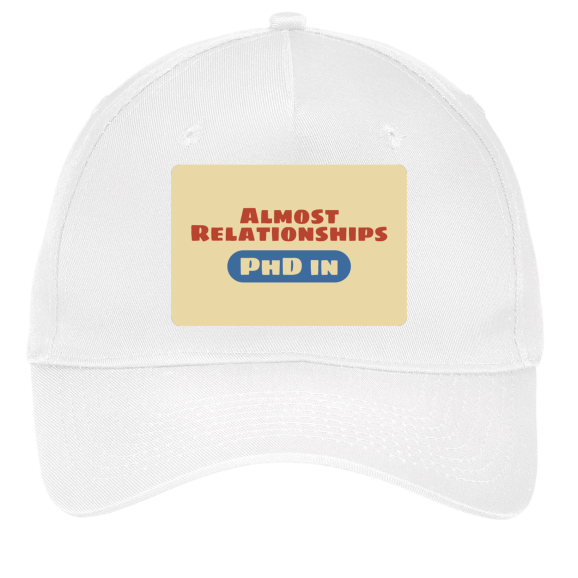 white adjustable cotton twill cap