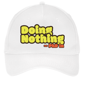 white adjustable cotton twill cap