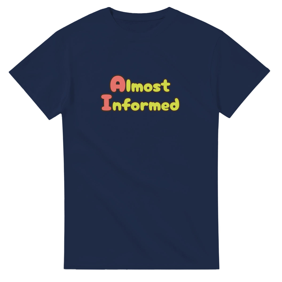 Almost Informed — navy unisex t-shirt