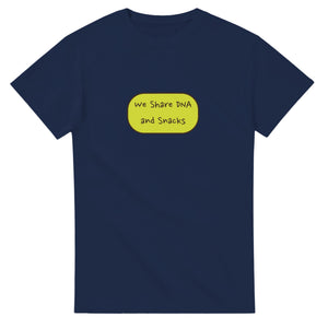 We Share Dna And Snacks — navy unisex t-shirt