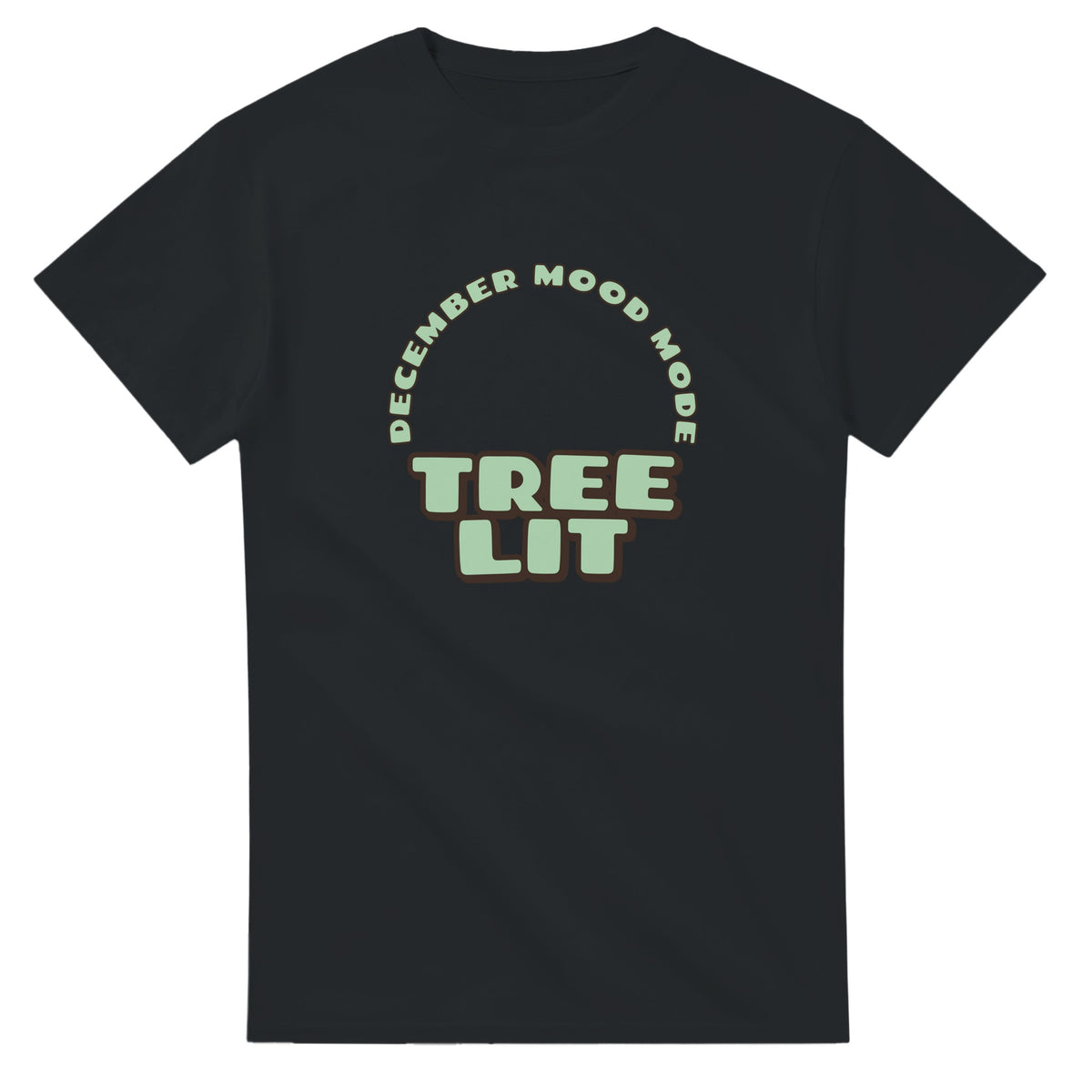 December Mood Mode: Tree Lit — black unisex t-shirt