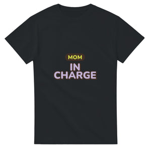 Mom: In Charge — black unisex t-shirt