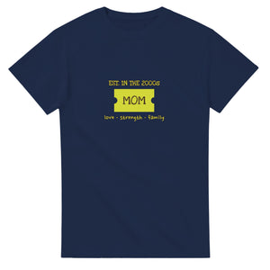 Mom • Est. In The 2000s • Love • Strength • Family — navy unisex t-shirt