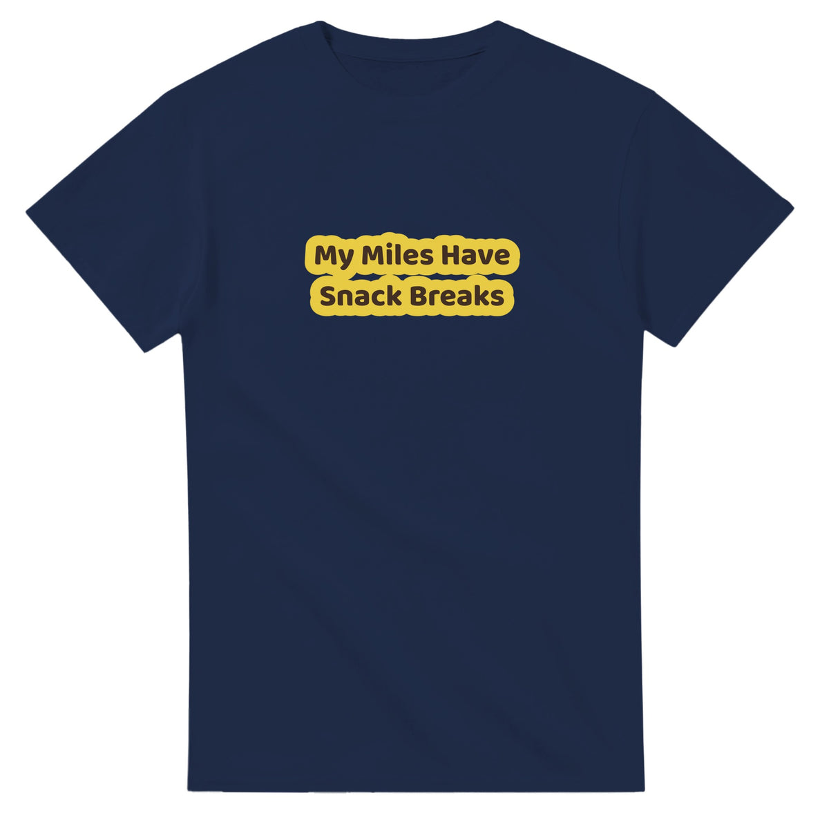 My Miles Have Snack Breaks — navy unisex t-shirt