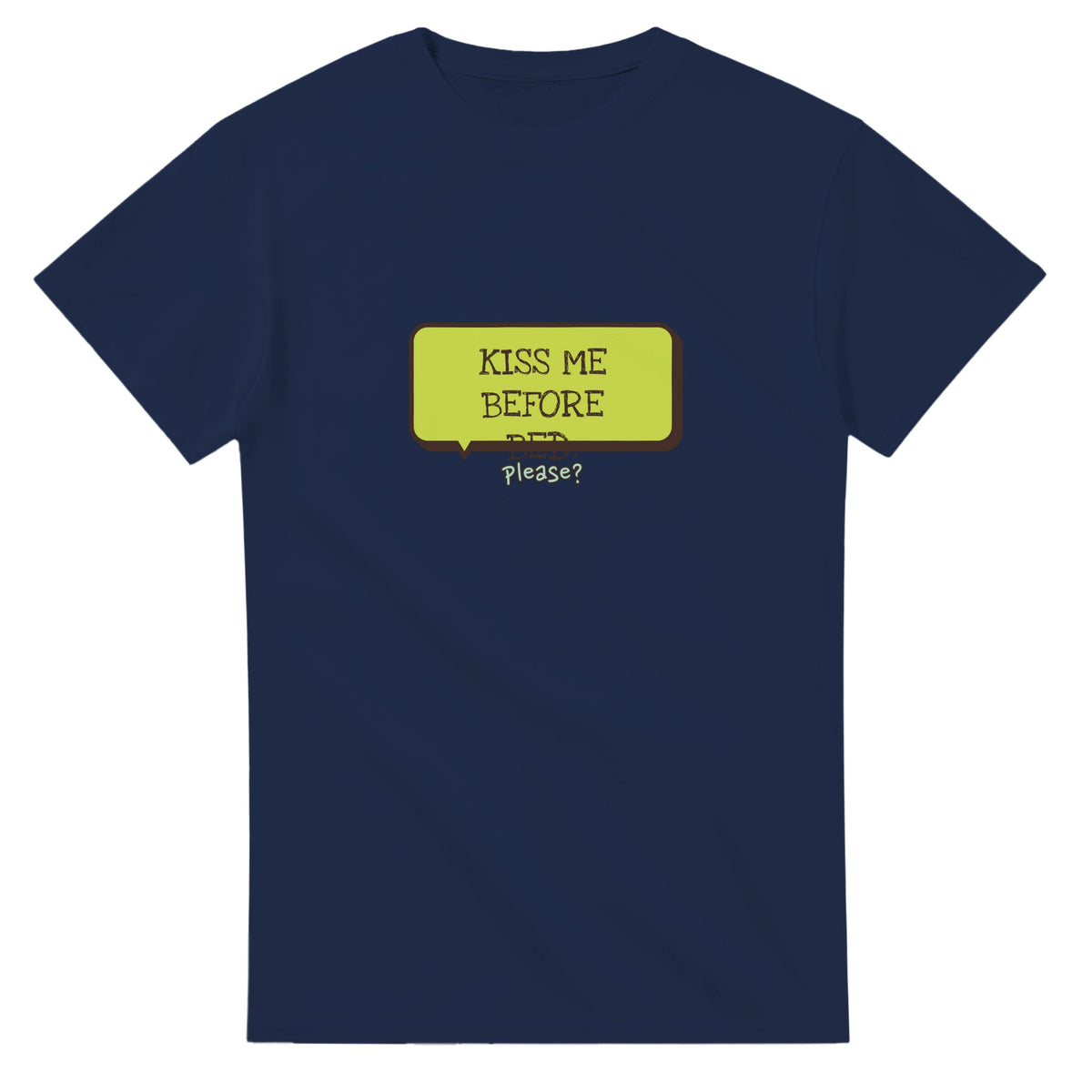 Kiss Me Before Bed — navy unisex t-shirt