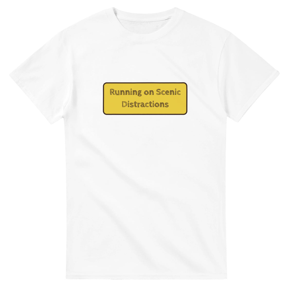 Running On Scenic Distractions — white unisex t-shirt