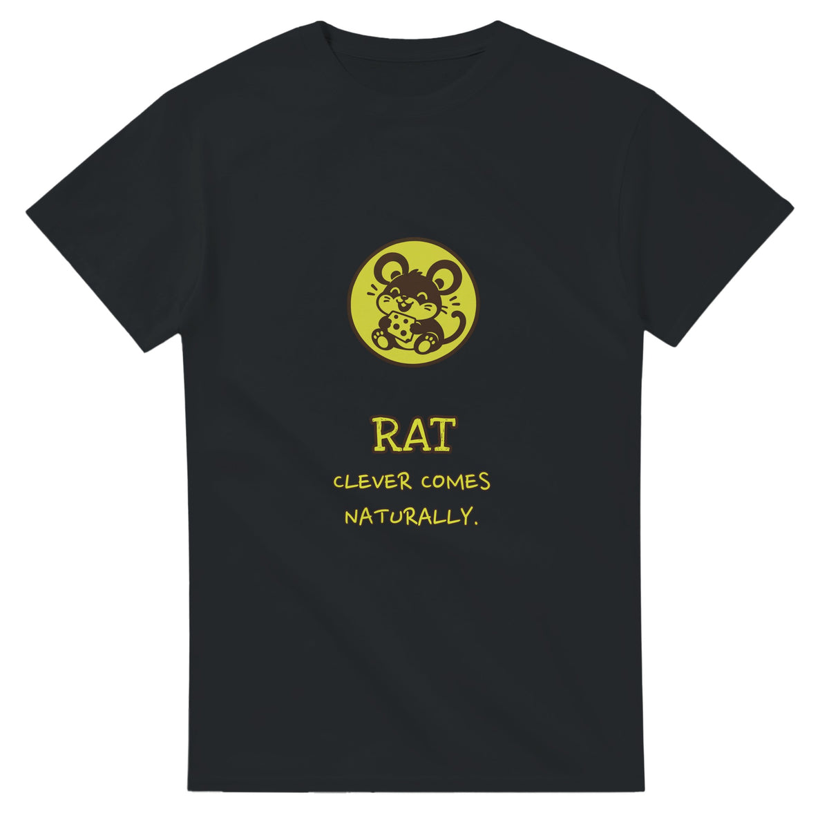Rat • Clever Comes Naturally — black unisex t-shirt
