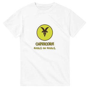 Capricorn • Goals On Goals — white unisex t-shirt