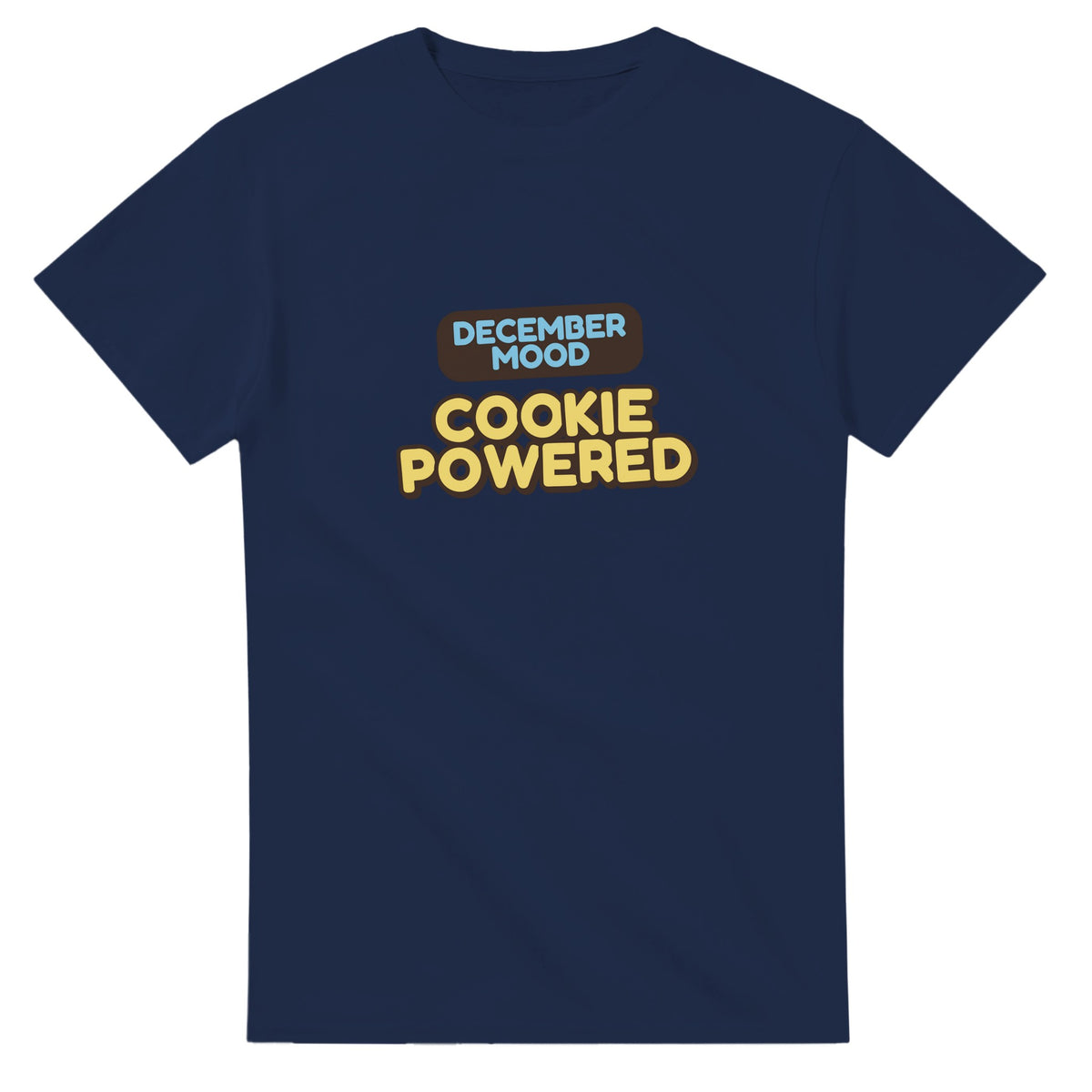 December Mood: Cookie Powered — navy unisex t-shirt