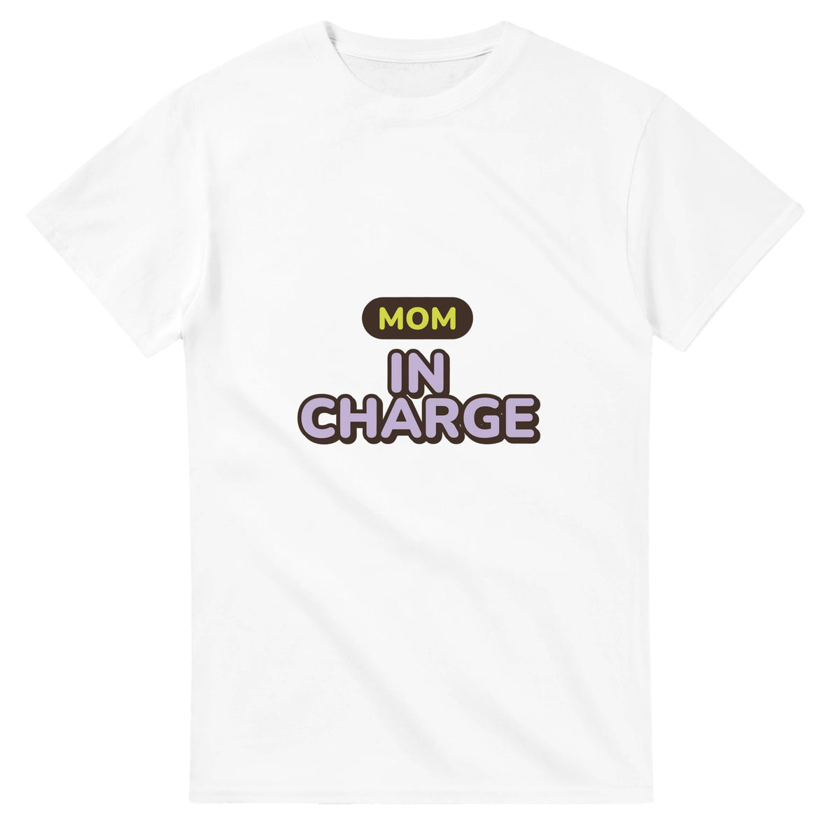 Mom: In Charge — white unisex t-shirt