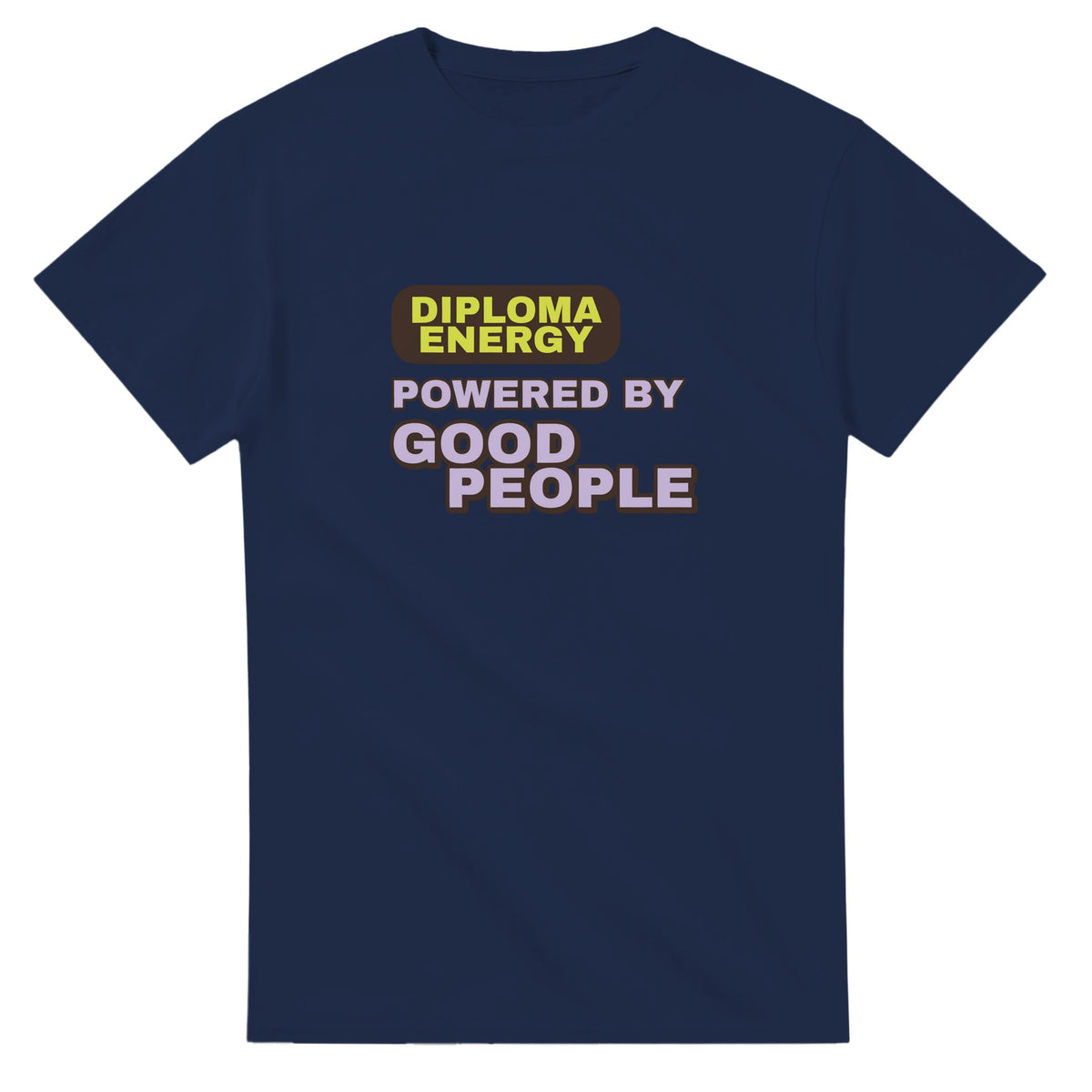 Diploma Energy Powered By Good People — navy unisex t-shirt