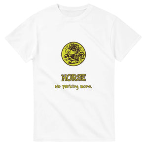 Horse • No Parking Zone — white unisex t-shirt