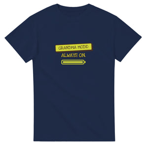 Grandma Mode: Always On — navy unisex t-shirt
