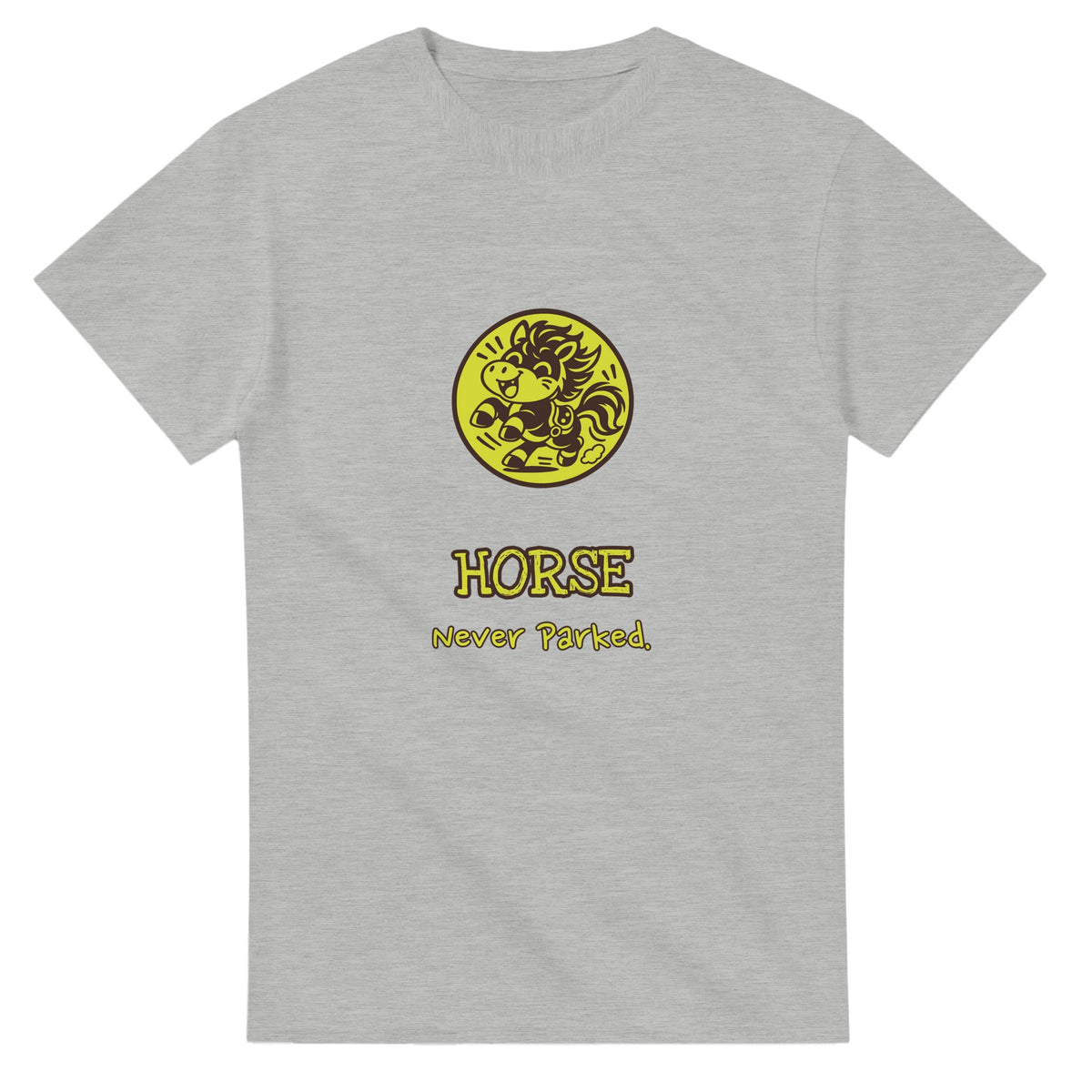 Horse • Never Parked — ash unisex t-shirt