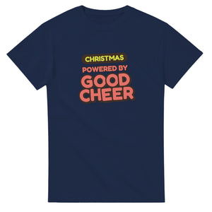 Christmas Powered By Good Cheer — navy unisex t-shirt