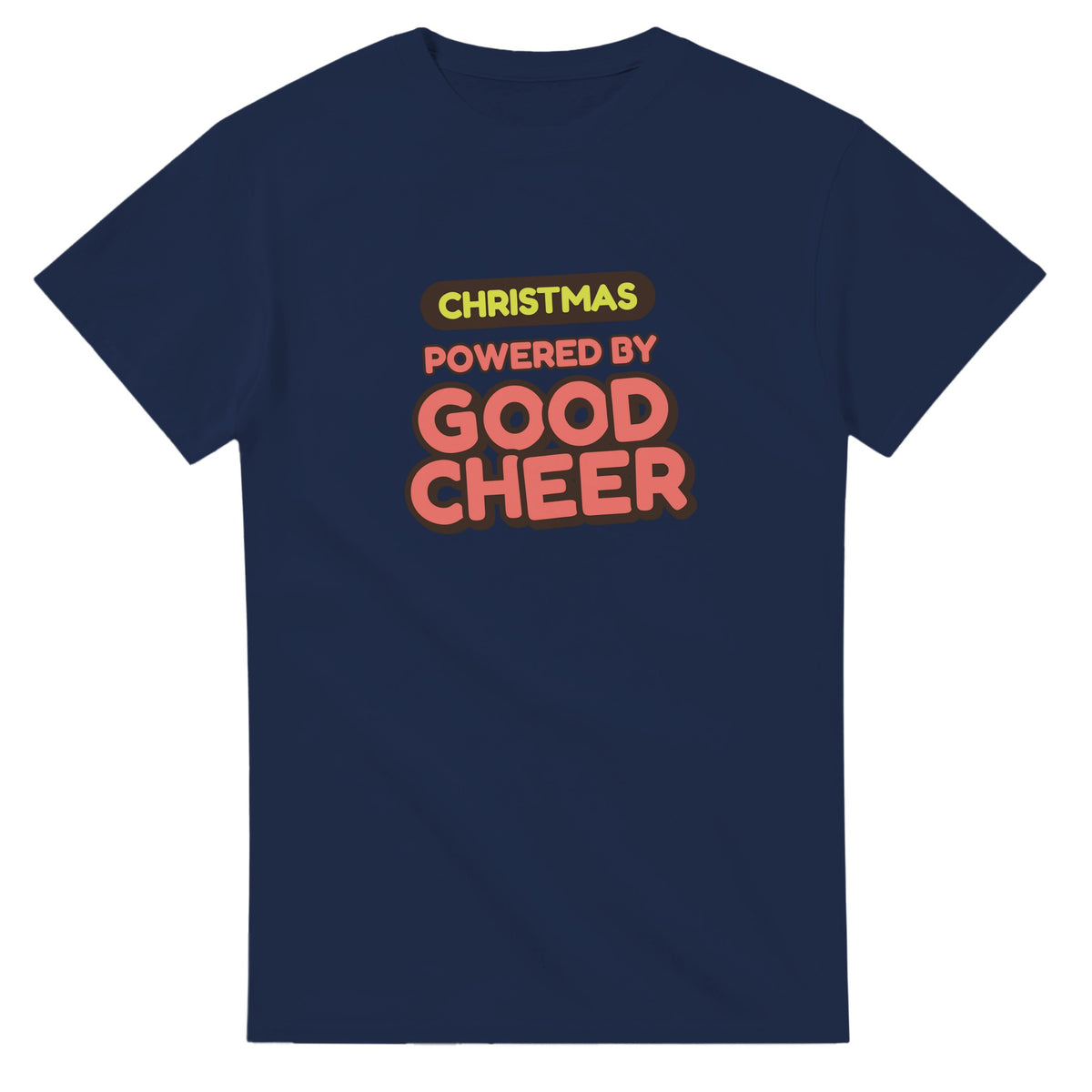 Christmas Powered By Good Cheer — navy unisex t-shirt