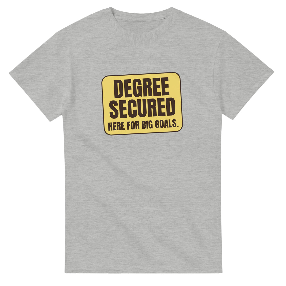 Degree Secured. Here For Big Goals — ash unisex t-shirt