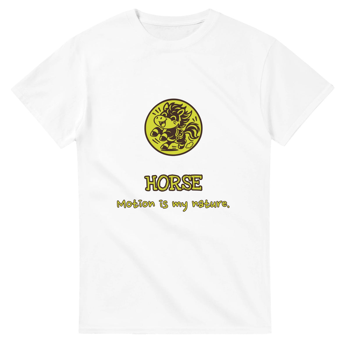 Horse • Motion Is My Nature — white unisex t-shirt