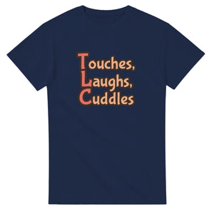 Touches, Laughs, Cuddles — navy unisex t-shirt