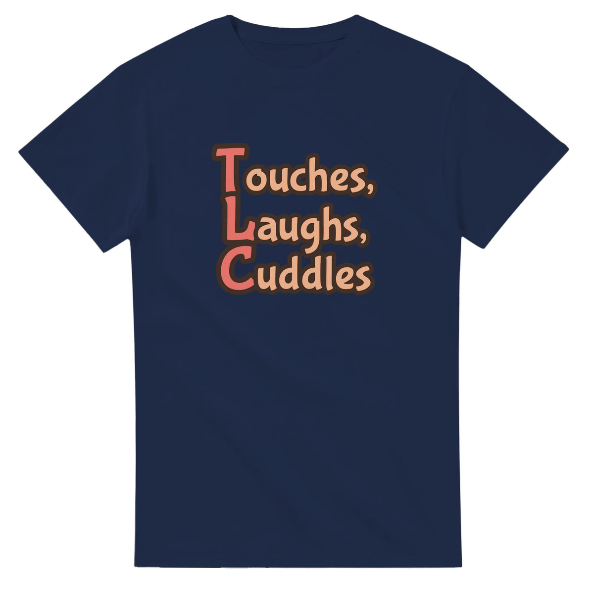Touches, Laughs, Cuddles — navy unisex t-shirt