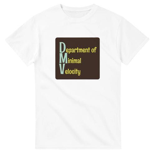 Department of Minimal Velocity — white unisex t-shirt