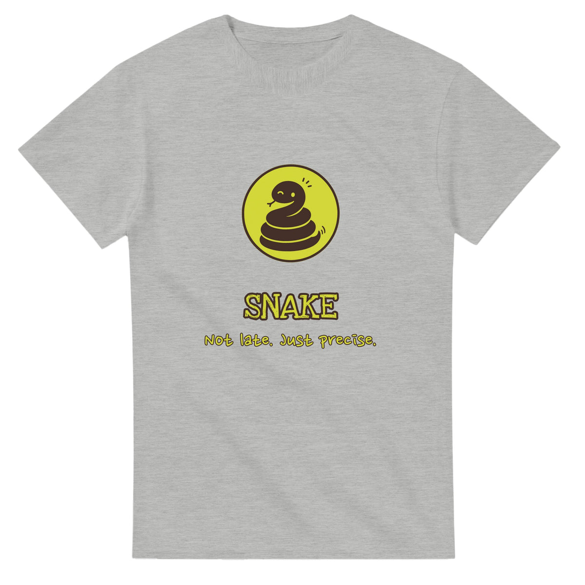 Snake • Not Late. Just Precise — ash unisex t-shirt
