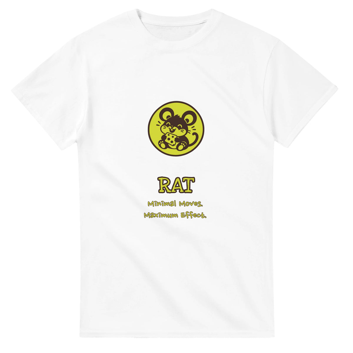 Rat • Minimal Moves. Maximum Effect — white unisex t-shirt