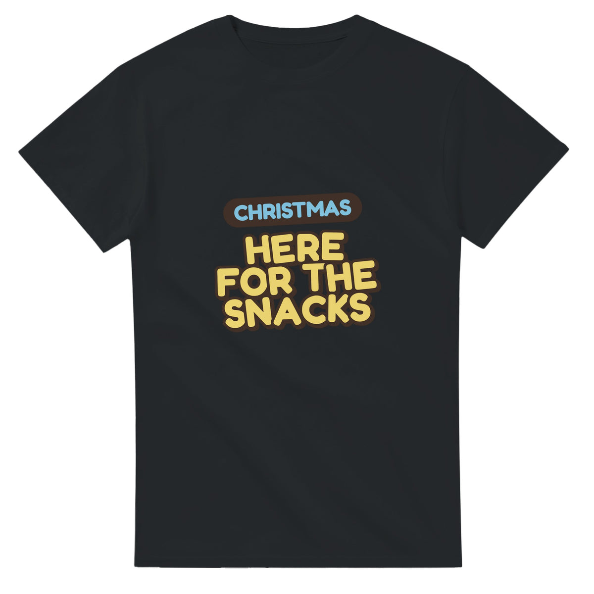 Christmas: Here For The Snacks — black unisex t-shirt