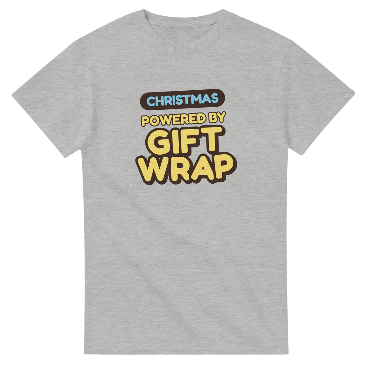 Christmas Powered By Gift Wrap — ash unisex t-shirt