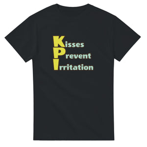 Kisses Prevent Irritation — black unisex t-shirt