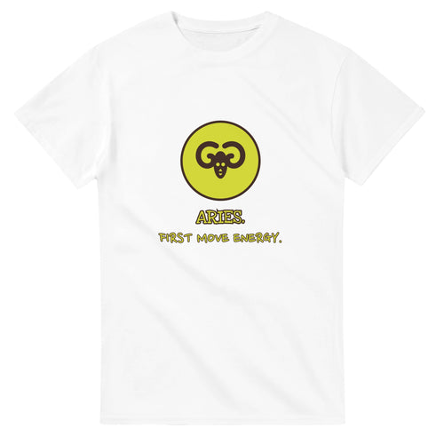 Aries. First Move Energy — white unisex t-shirt
