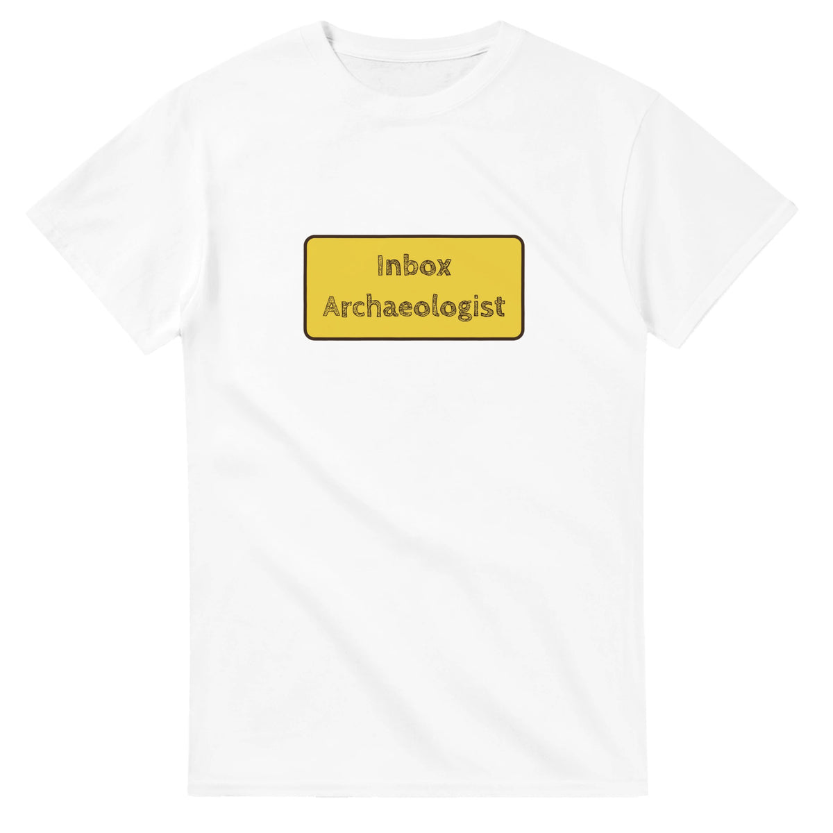 Inbox Archaeologist — white unisex t-shirt
