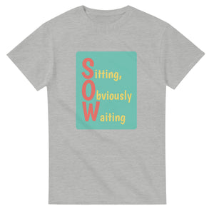 Sitting, Obviously Waiting — ash unisex t-shirt
