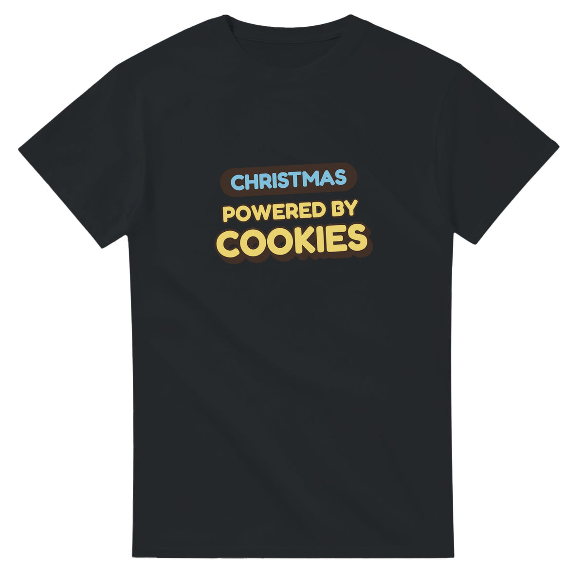 Christmas Powered By Cookies — black unisex t-shirt