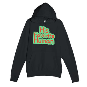 His Favorite Human — cute black unisex hoodie