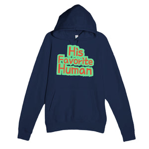 His Favorite Human — cute navy unisex hoodie