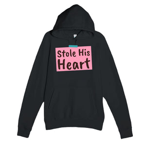 Stole His Heart — cute black unisex hoodie