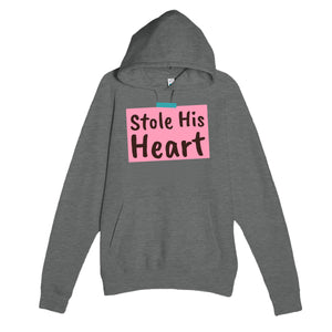 Stole His Heart — cute graphite heather unisex hoodie